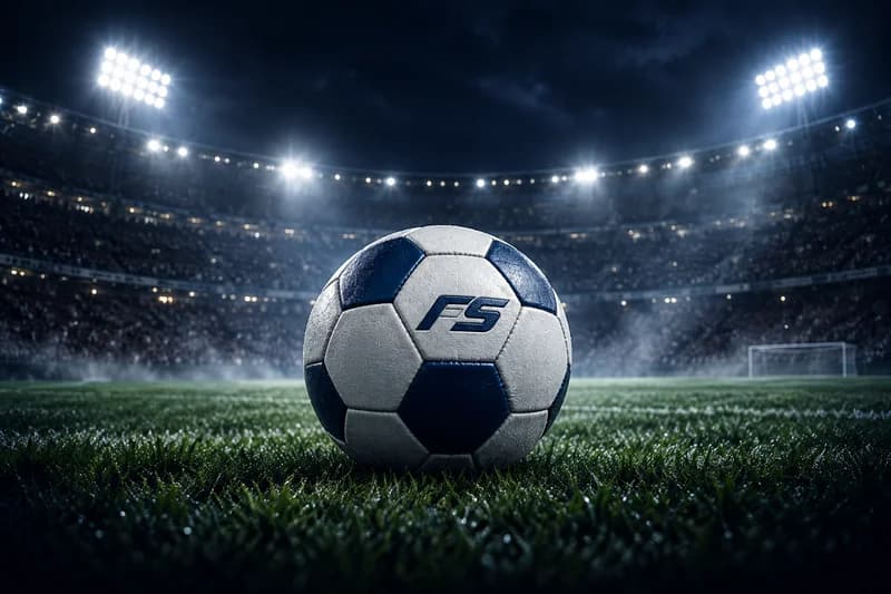 Fotball på en opplyst stadion